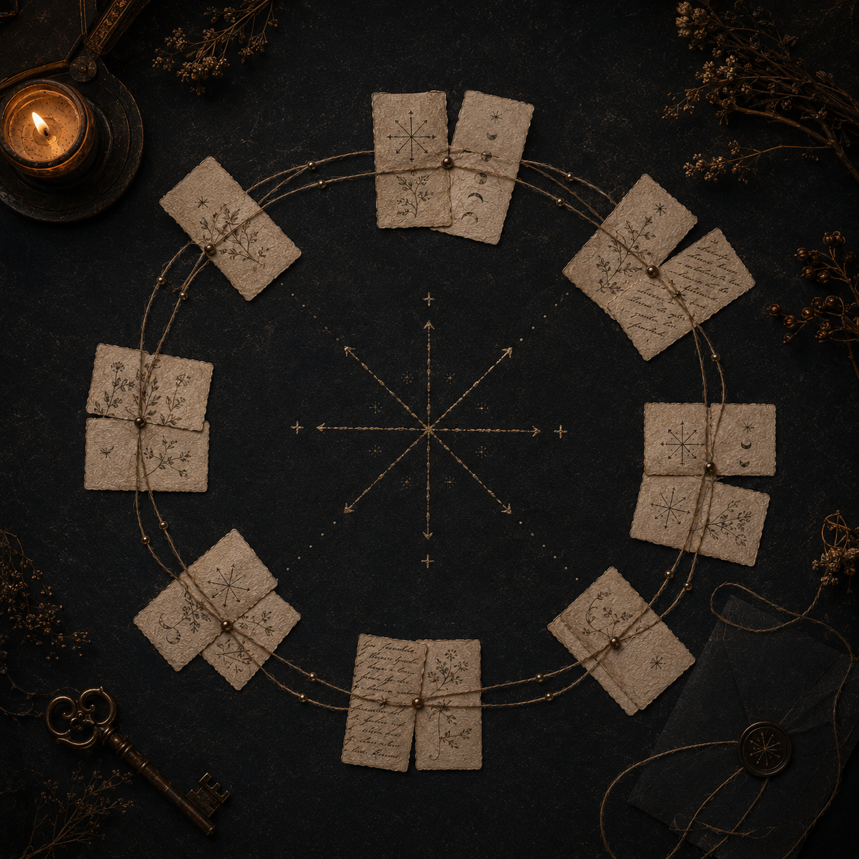 Linked Threaded Circle cards